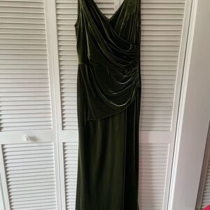 Revelry Dawson Velvet Dress Olive